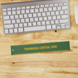 Green and Gold School Colors and Name Ruler