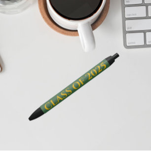 Green and Gold School Colors Class Year Pen