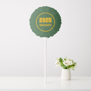 Green and Gold School Colors Graduation Party Balloon