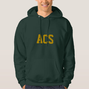Green and Gold School Colors with Letters Hoodie
