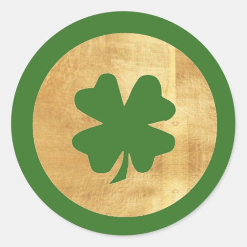 Green and Gold Shamrock Stickers