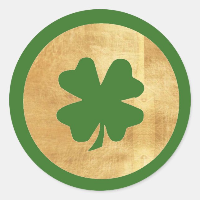 Green and Gold Shamrock Stickers (Front)