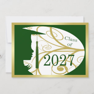Green and Gold Silhouette 2027 Card
