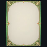 Green and Gold Simple Art Deco Letterhead<br><div class="desc">A simple art deco gold frame on a bright green background makes an elegant letterhead paper.  The back is the same color as the center.  Perfect for correspondence,  flyers,  and invitations.</div>