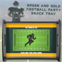 Green and Gold Snack Tray for Football Party