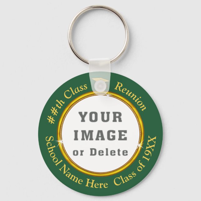 Green and Gold, Souvenirs Items for Class Reunion Keychain (Front)