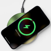Green and gold split screen metallic design wirele wireless charger  (Phone)