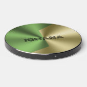 Green and gold split screen metallic design wirele wireless charger  (Front 2)