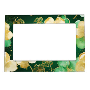 Green and Gold St Patrick's Day Shamrock Magnetic Frame