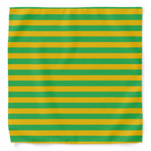 Green and Gold Stripes Bandana