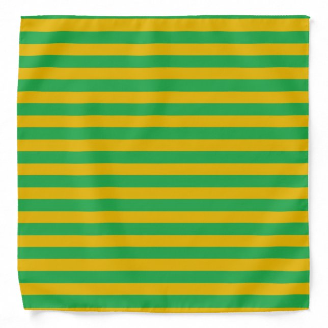 Green and Gold Stripes Bandana (Front)