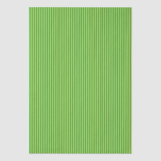 Green and Gold Stripes Tissue Paper (Front)