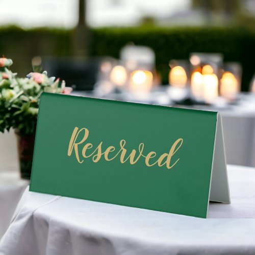 Green and Gold Table Tent Sign
