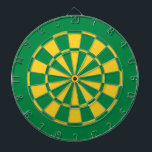 Green and Gold Team Colors Dartboard and Darts<br><div class="desc">Awesome team colors green and gold (yellow) dartboard with darts for your dorm room,  game room,  coach's office,  or man cave! Fun sports decor for any sports fan cheering on the green and gold! A great gift for your boyfriend,  husband,  son,  or dad!</div>