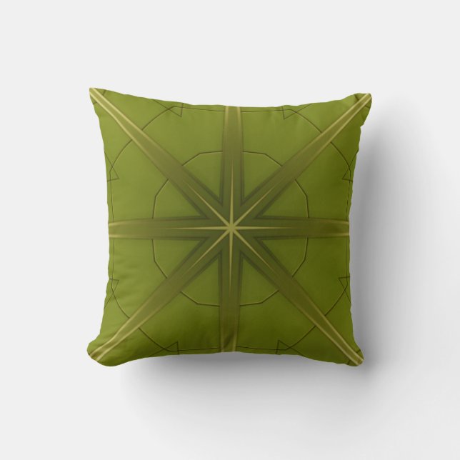 Green and Gold Throw Pillow (Front)