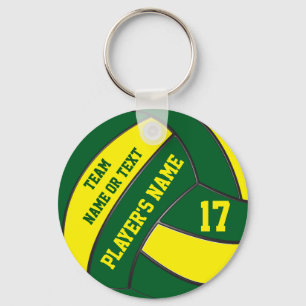 Green and Gold Volleyball Keychains PERSONALIZED