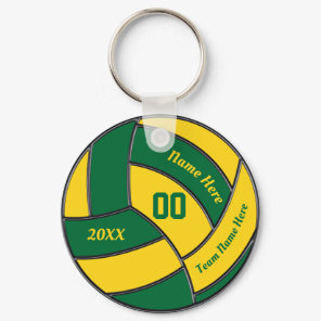 Green and Gold Volleyball Party Favors Keychains