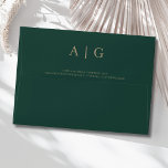 Green and Gold Wedding 5x7 Envelope<br><div class="desc">A solid green 5x7 envelope with a white lining. This elegant and modern envelope is a classy way to send wedding invitations.</div>