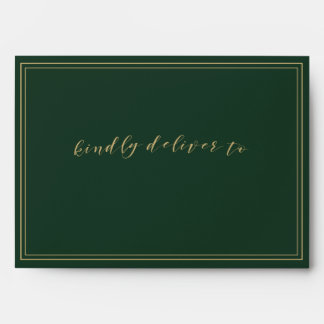 Green and Gold Wedding Envelope