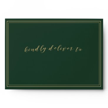 Green and Gold Wedding Envelope