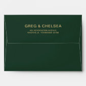 Green and Gold Wedding Envelope (Back (Top Flap))