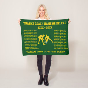 Green and Gold Wrestling Coach Appreciation Gifts Fleece Blanket