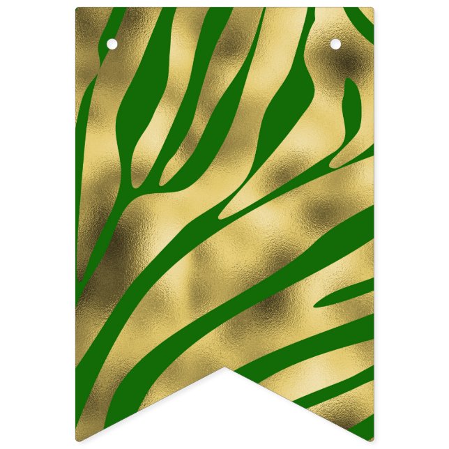 Green and Gold Zebra Bunting Flags (First Flag)