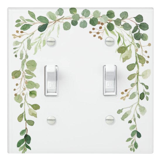 Green and Golden Brown Leaves Cascade | Light Switch Cover