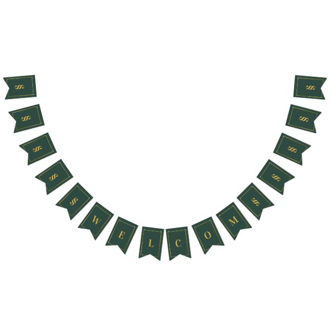 Green and Golden Bunting Banner for Personalized  (All)