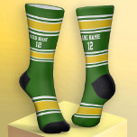 Green and Golden Yellow Sport Jersey - Name Number Socks<br><div class="desc">If you are on a sports team or if you just want to make up your own jersey look -- fill in the template with your name and player number. This sports jersey design includes colored stripes that can be changed in the advance design area. A fun, sporty look for...</div>