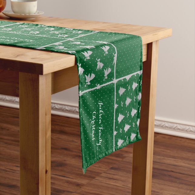 Green and Gray Family Medium Table Runner (In Situ)