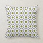Green and Gray Geometric Pattern Throw Pillow