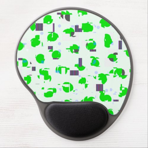 Green and gray glitch dots  gel mouse pad