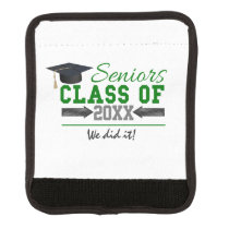 Green and  Gray Graduation Gear Luggage Handle Wrap