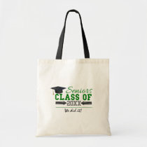 Green and  Gray Graduation Gear Tote Bag