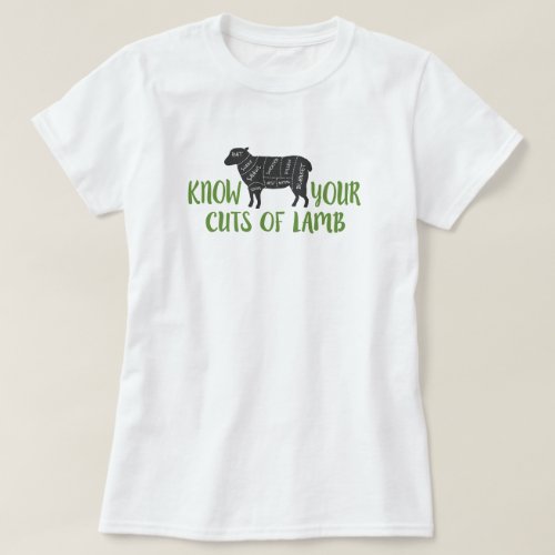 Green and Gray Know Your Cuts of Lamb T_Shirt