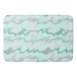 Green and gray marble   bath mat