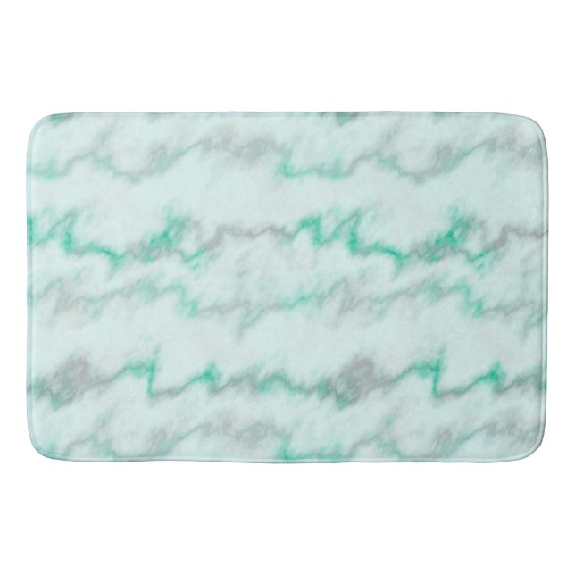Green and gray marble   bath mat (Front)
