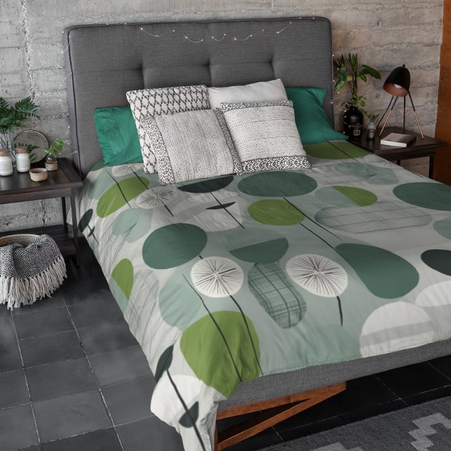 Green and Gray MidCentury Modern Duvet Cover (Creator Uploaded)