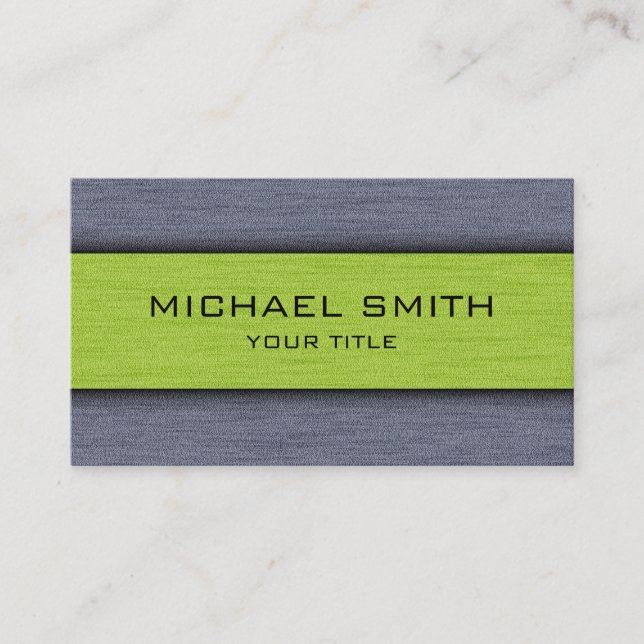 Green and Gray Professional Modern Business Card (Front)