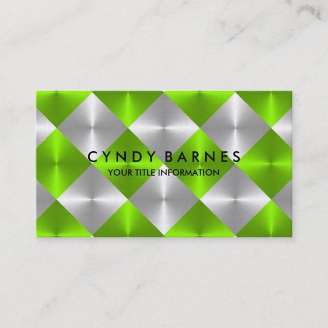 Green and Gray Tiles Business Card (Front)