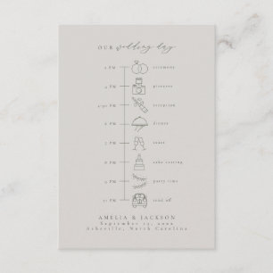Green And Gray Wedding Timeline Order Of Events Enclosure Card