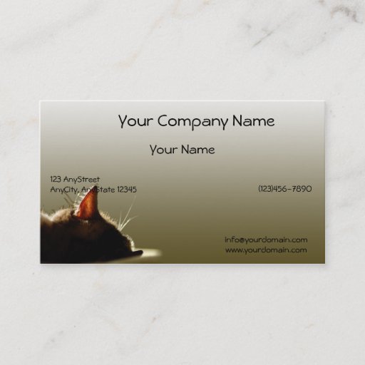 Customizable Green and Grey Cat Nap Business Cards