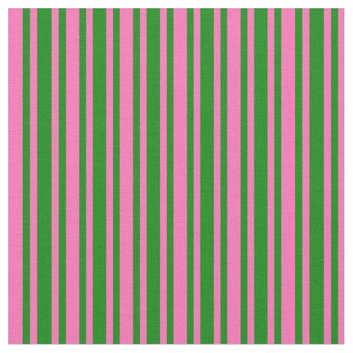 Green and Hot Pink Colored Lined Pattern Fabric