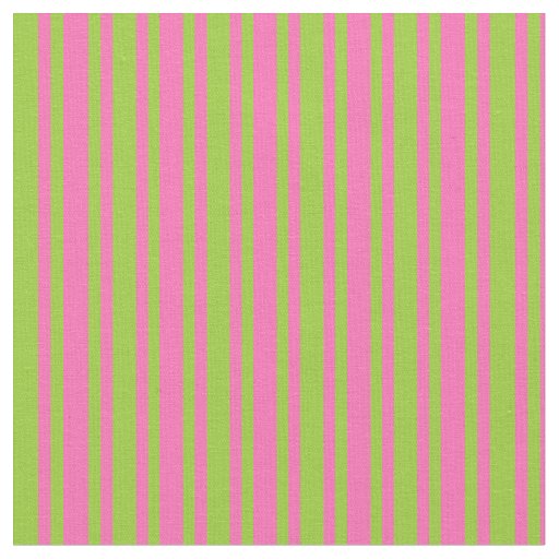 Green and Hot Pink Colored Stripes Fabric