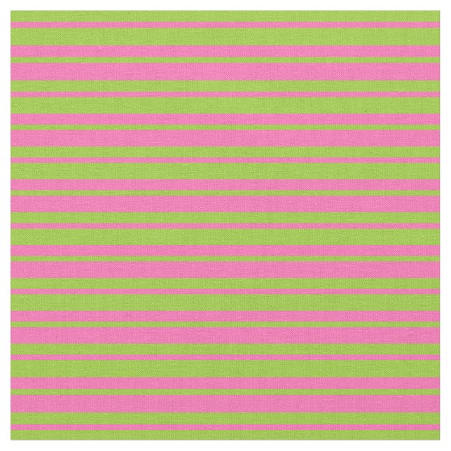 Green and Hot Pink Lines Fabric (Close Up)