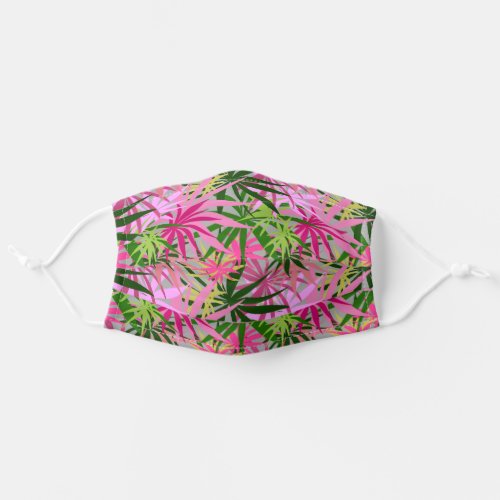 Green and Hot Pink Trees Tropical Plants Adult Cloth Face Mask