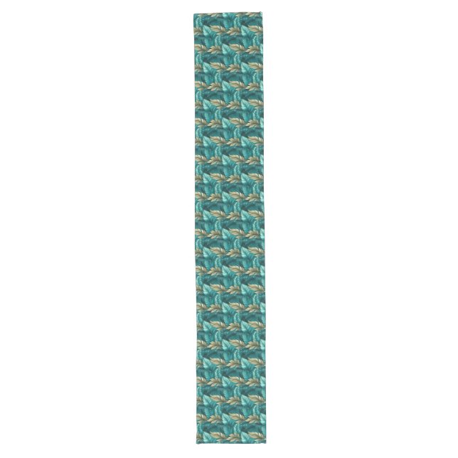 Green and Ivory Botanical Table Runner (Front)