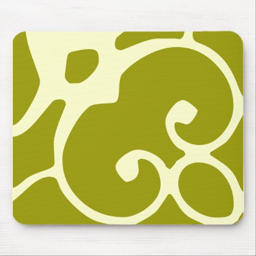 green and ivory design mousepad