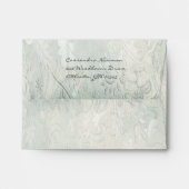 Green and Ivory Floral A2 Envelope for RSVP Card (Back (Top Flap))